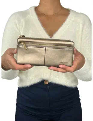David Jones Taupe Long Wallet DJ726F