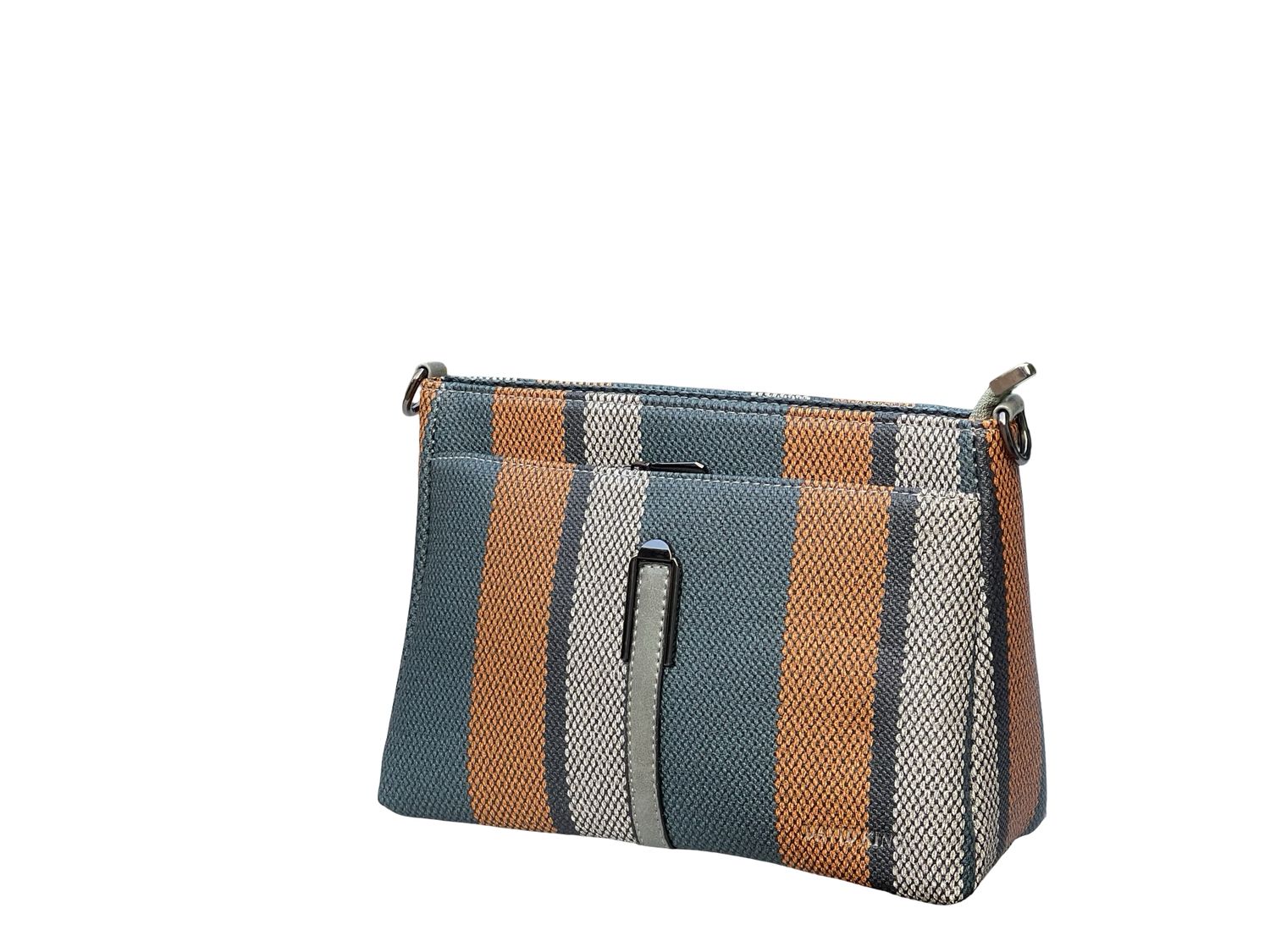 Striped Canvas Crossbody / Clutch Bag4 – Earth Tones