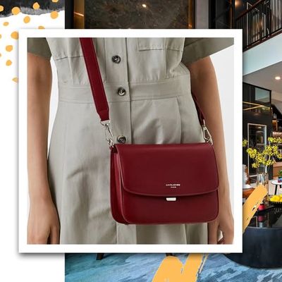 David Jones Maroon Handbag – Modern Elegance and Premium Finish