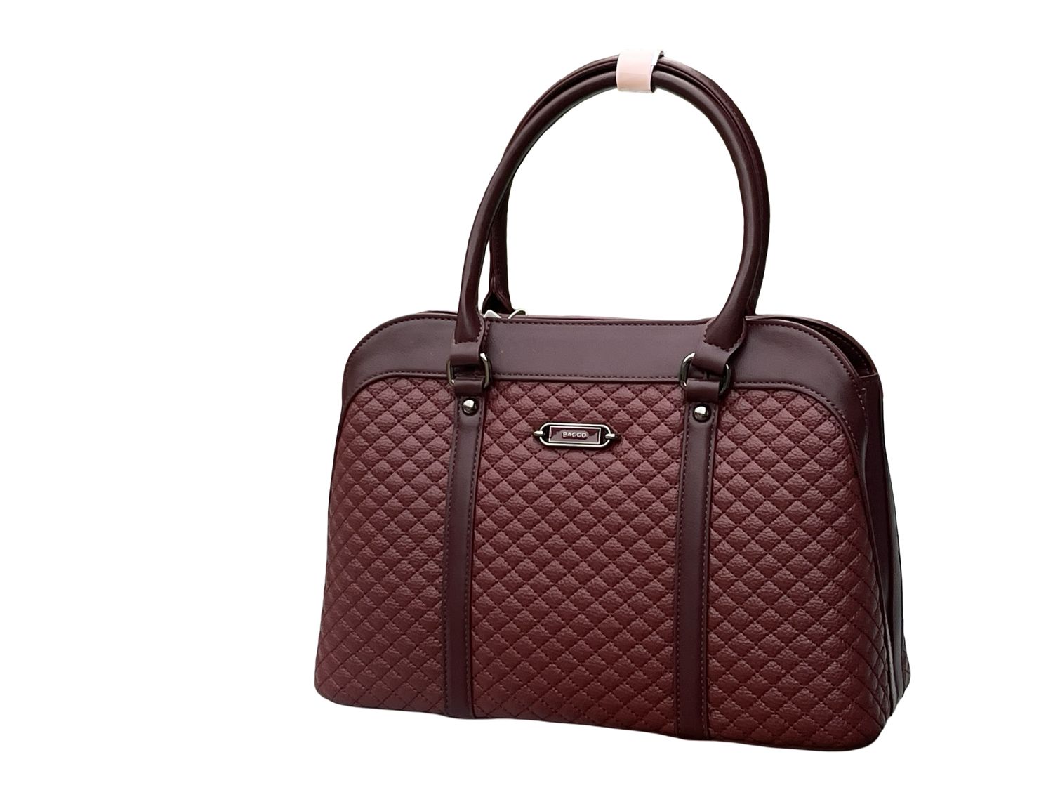 BAGCO Quilted Luxe Wine Red Handbag – Elegant &amp; Spacious