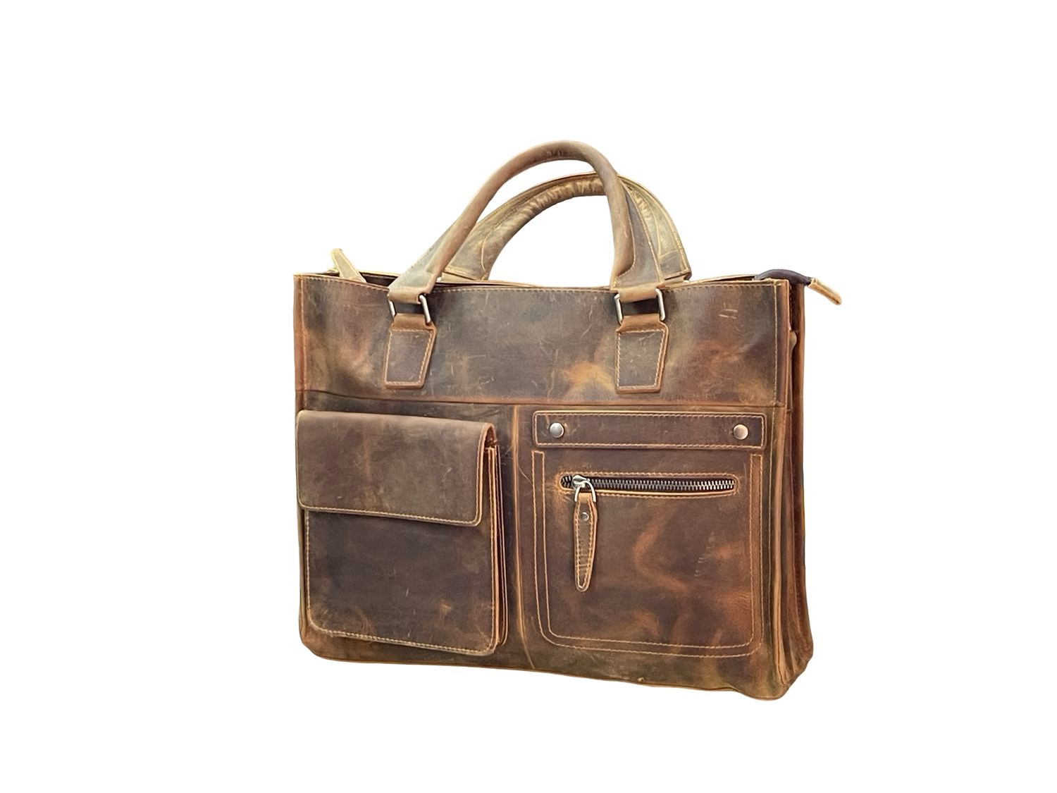 Premium Italian Leather Cognac laptop Bag