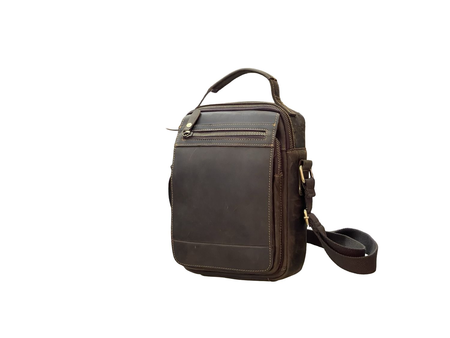 Premium Italian Distressed Earth Leather Messenger