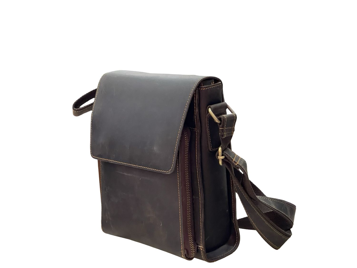 Premium Italian Distressed Earth Leather Messenger