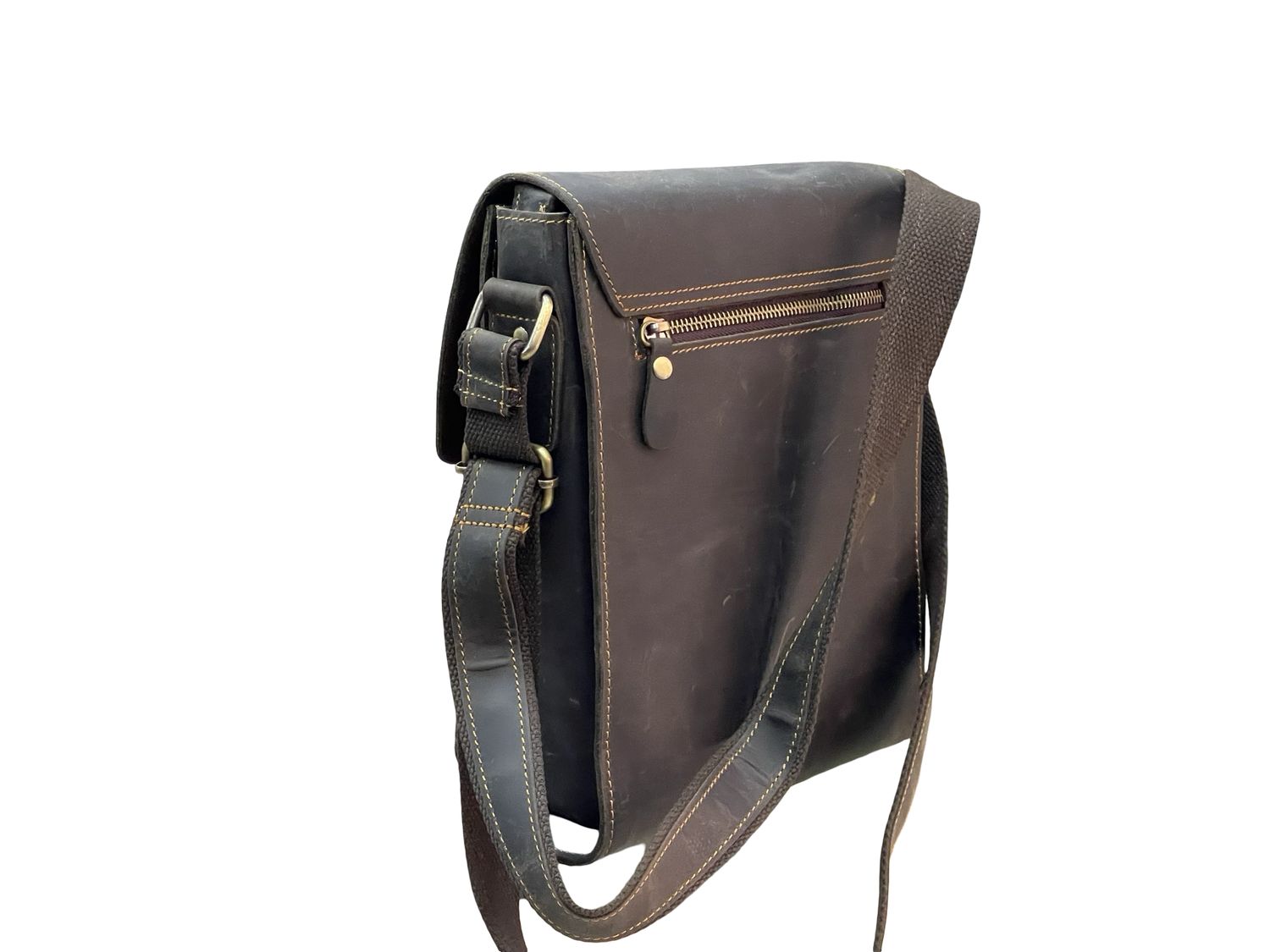 Premium Italian Distressed Earth Leather Messenger
