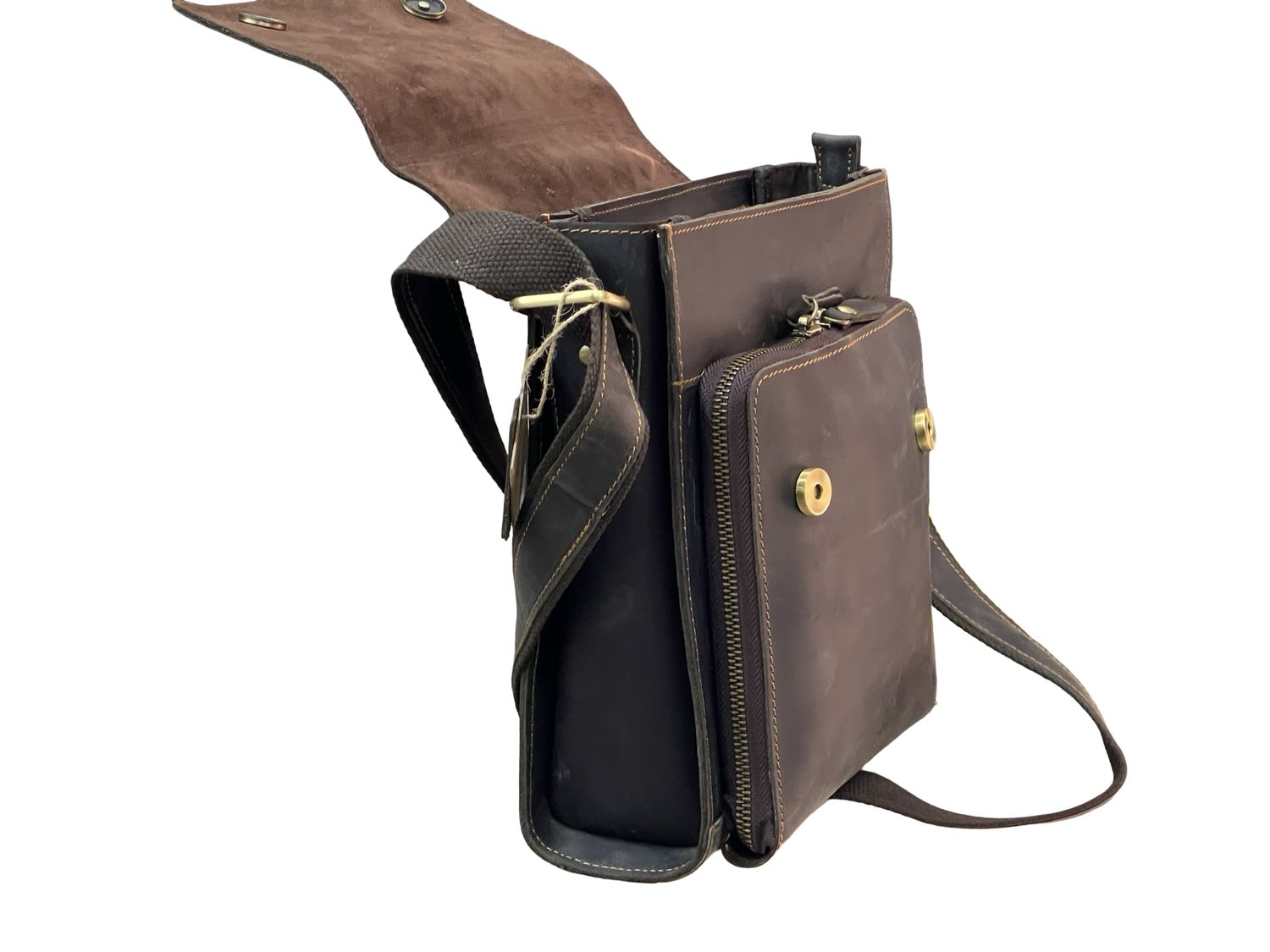 Premium Italian Distressed Earth Leather Messenger