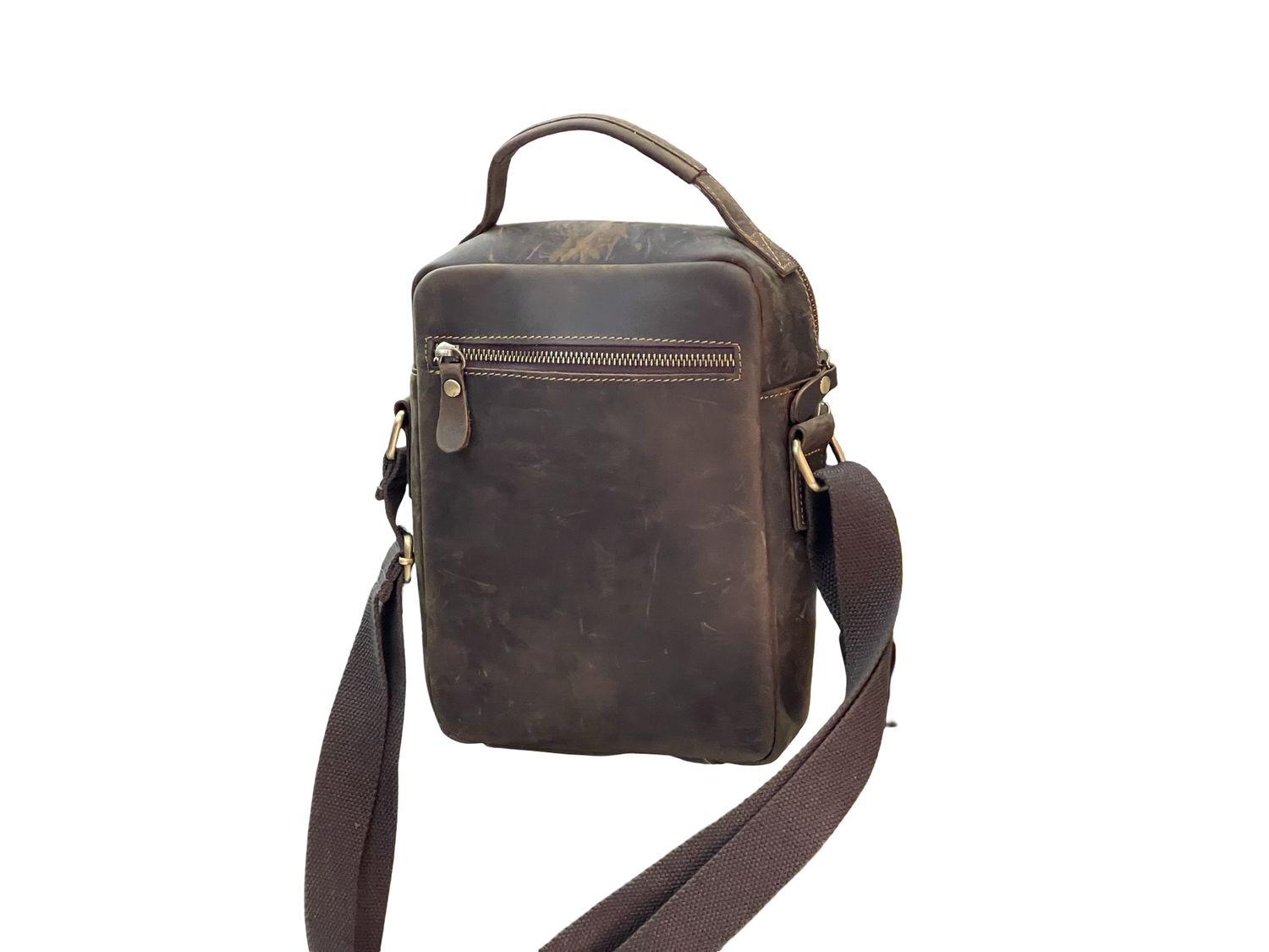 Premium Italian Distressed Earth Leather Messenger