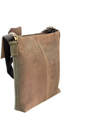 Premium Italian Midnight Cocoa Hunter Leather Messenger - Medium