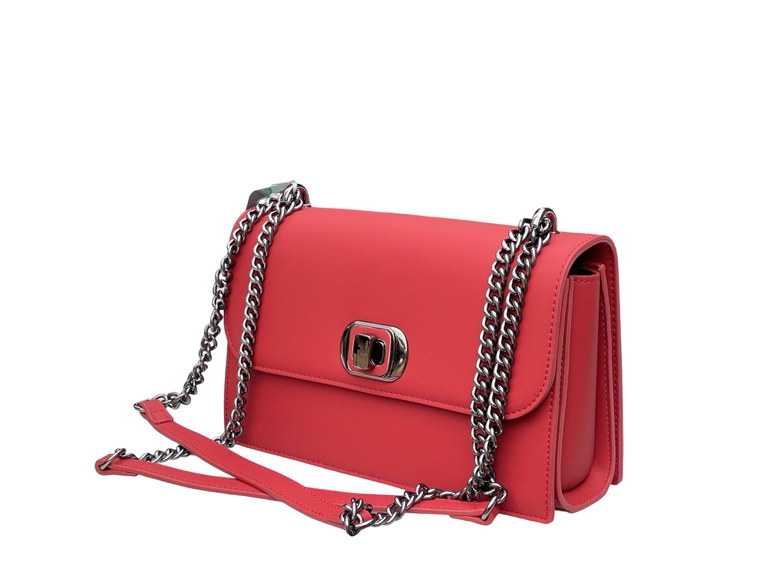 Chrisbella Luxe Chain‑Statement Shoulder Bag – Executive Red