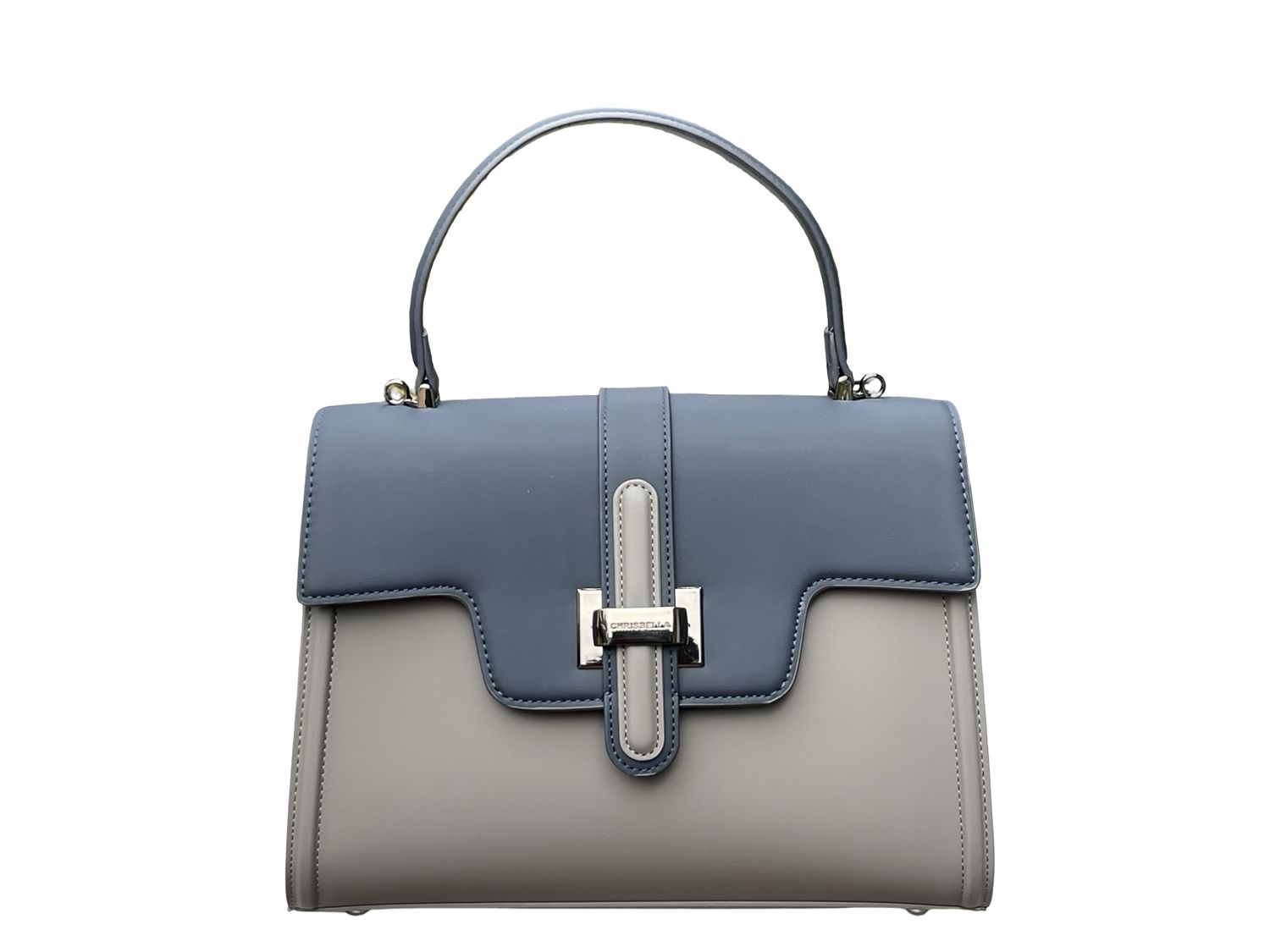Structured Executive Chrisbella Blue Handbag