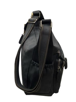 Premium Italian Leather Multi‑Zip Crossbody Bag