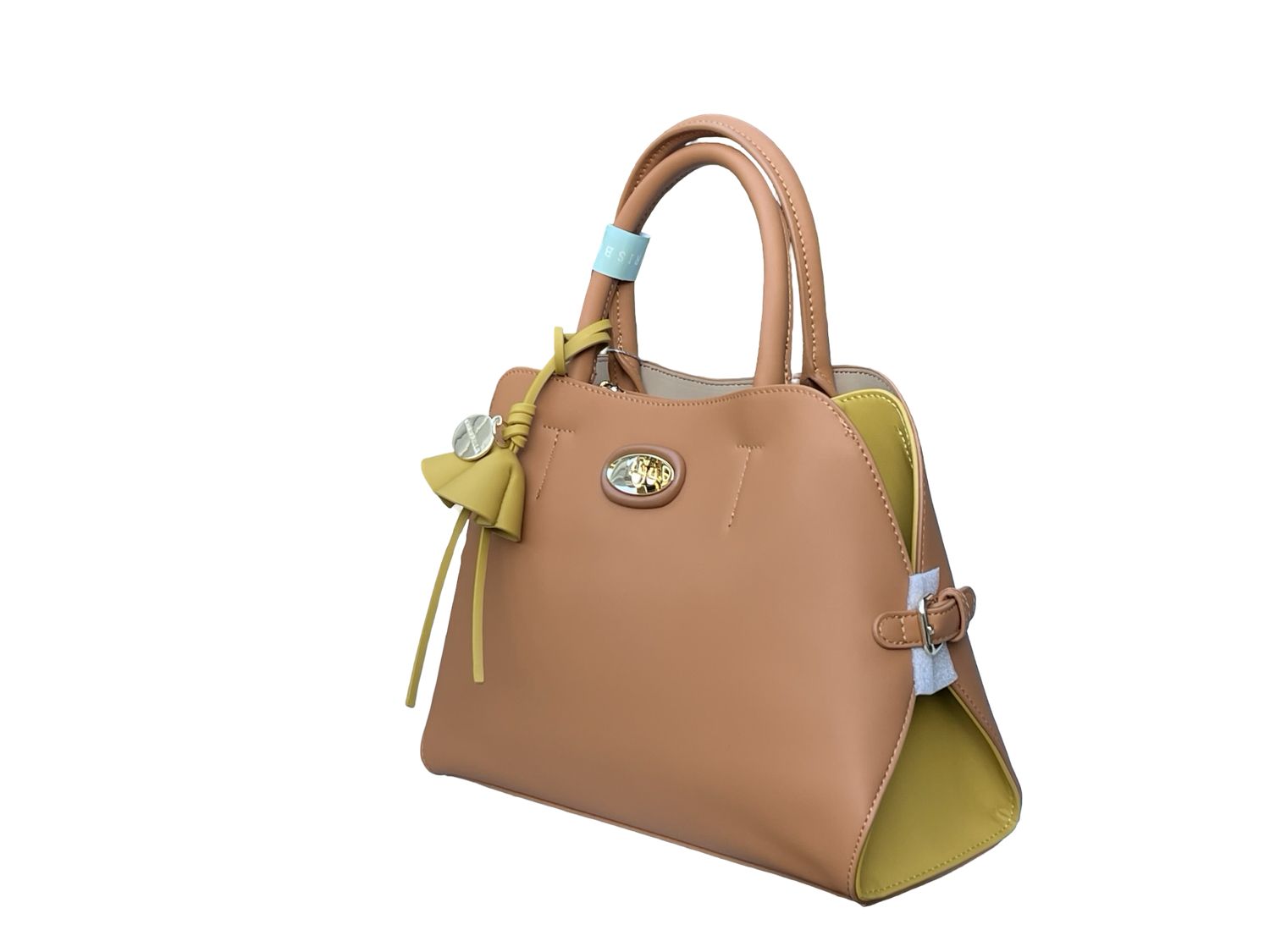 Structured Top‑Handle Chrisbella Handbag – Tan