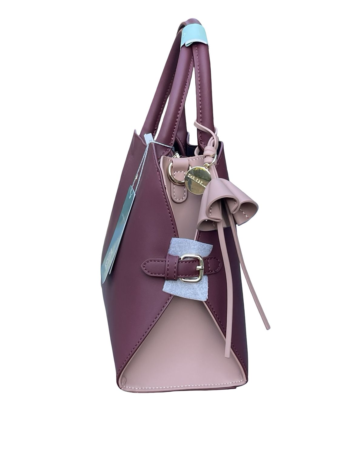 Structured Top‑Handle Chrisbella Handbag – Maroon