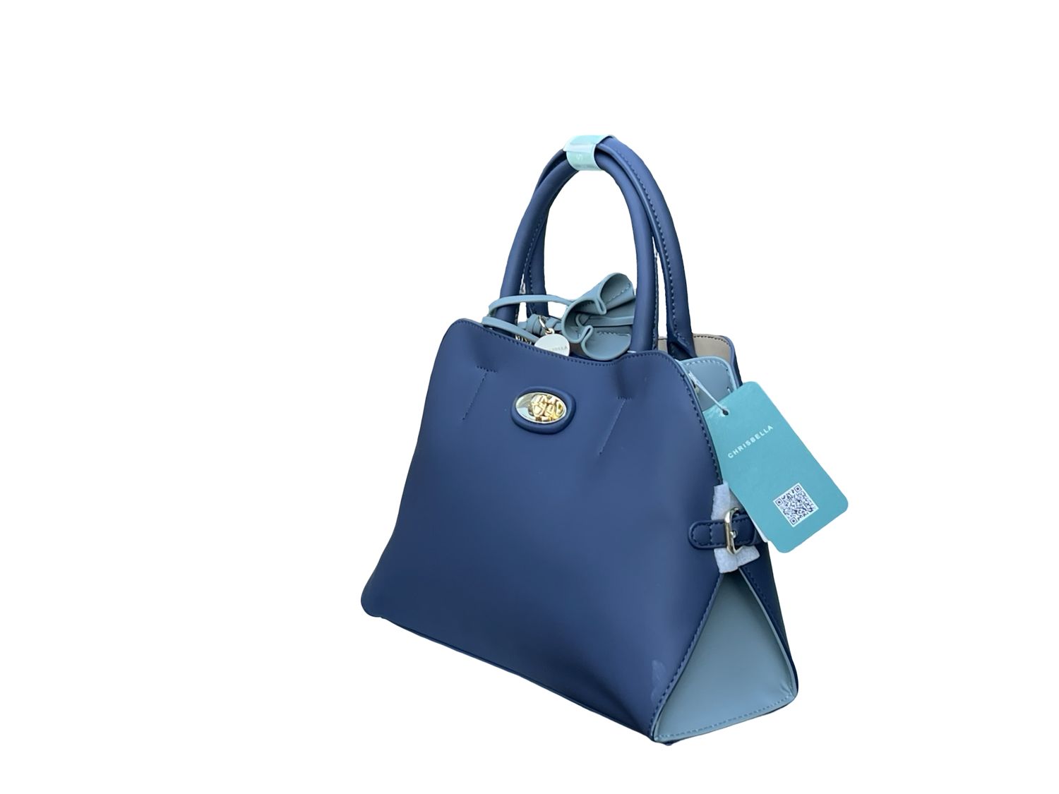 Structured Top‑Handle Chrisbella Handbag – Navy