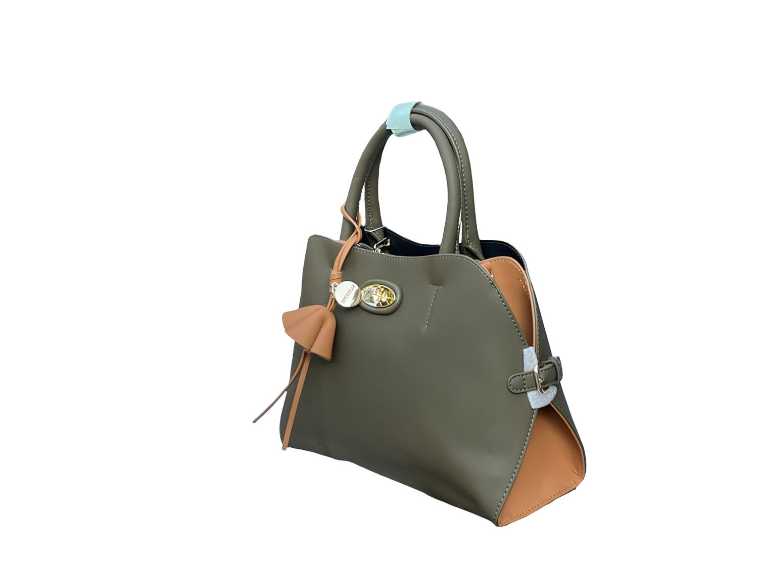 Structured Top‑Handle Chrisbella Handbag – Military Green