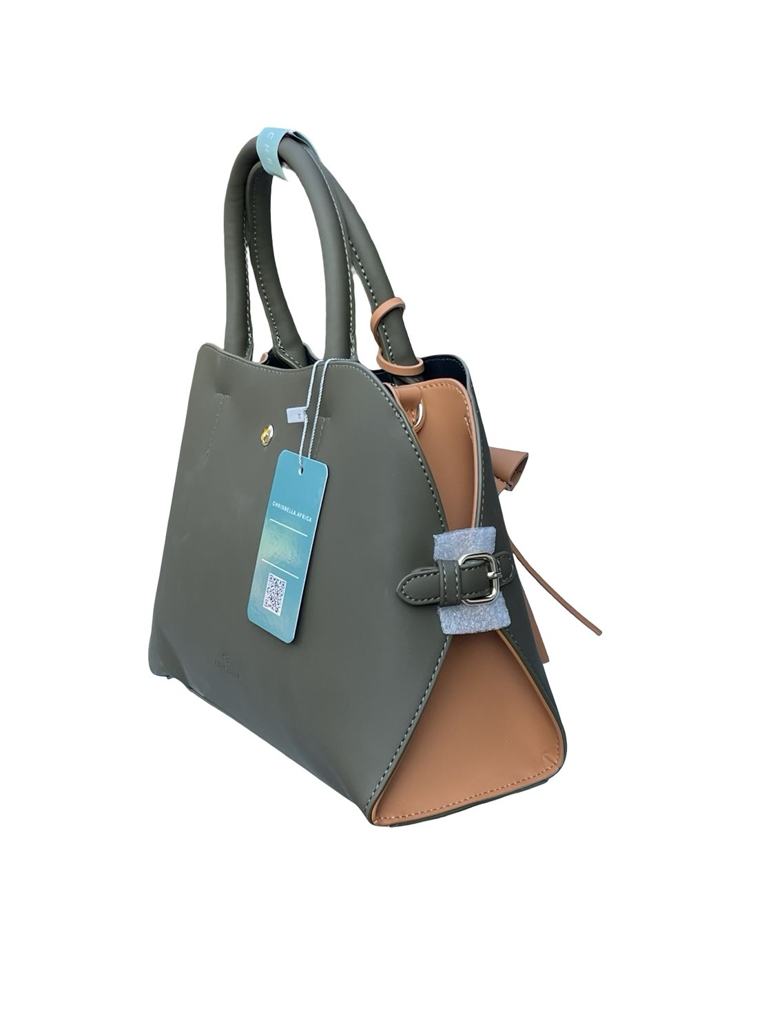 Structured Top‑Handle Chrisbella Handbag – Military Green