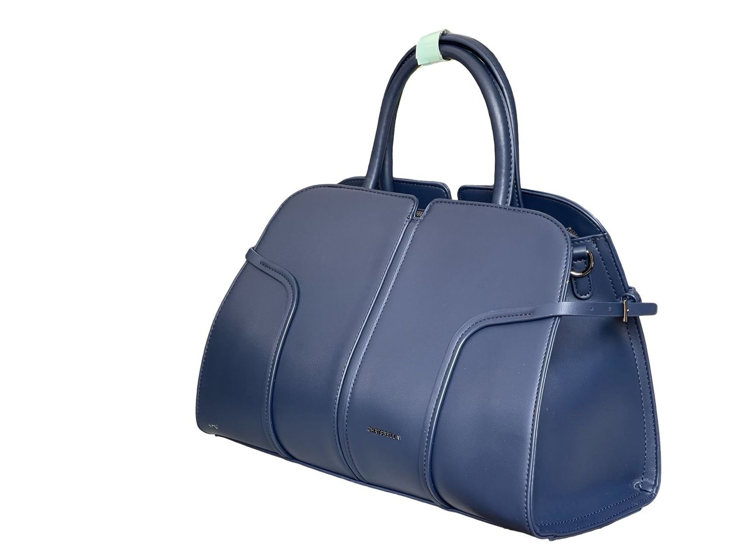 Chrisbella Structured Top Handle Blue Handbag