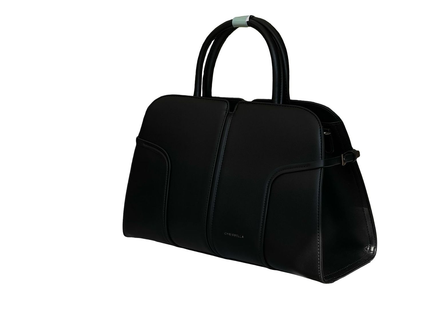 Chrisbella Structured Top Handle Black Handbag