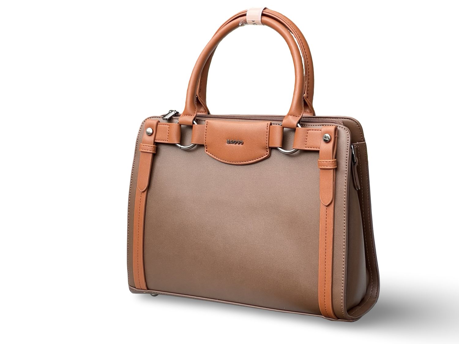 BAGCO Executive Structured Top Handle Handbag – Coffee