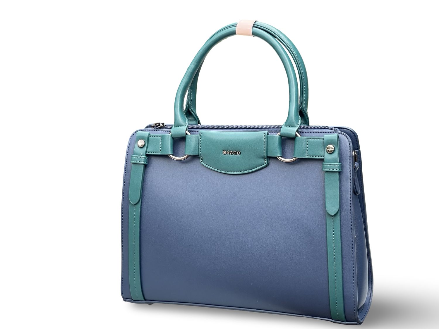 BAGCO Executive Structured Top Handle Handbag – Blue