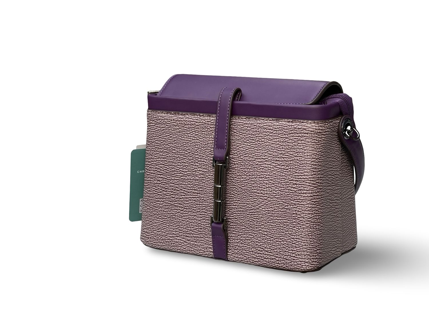Chrisbella Sculpted Elegance Crossbody Bag - Purple
