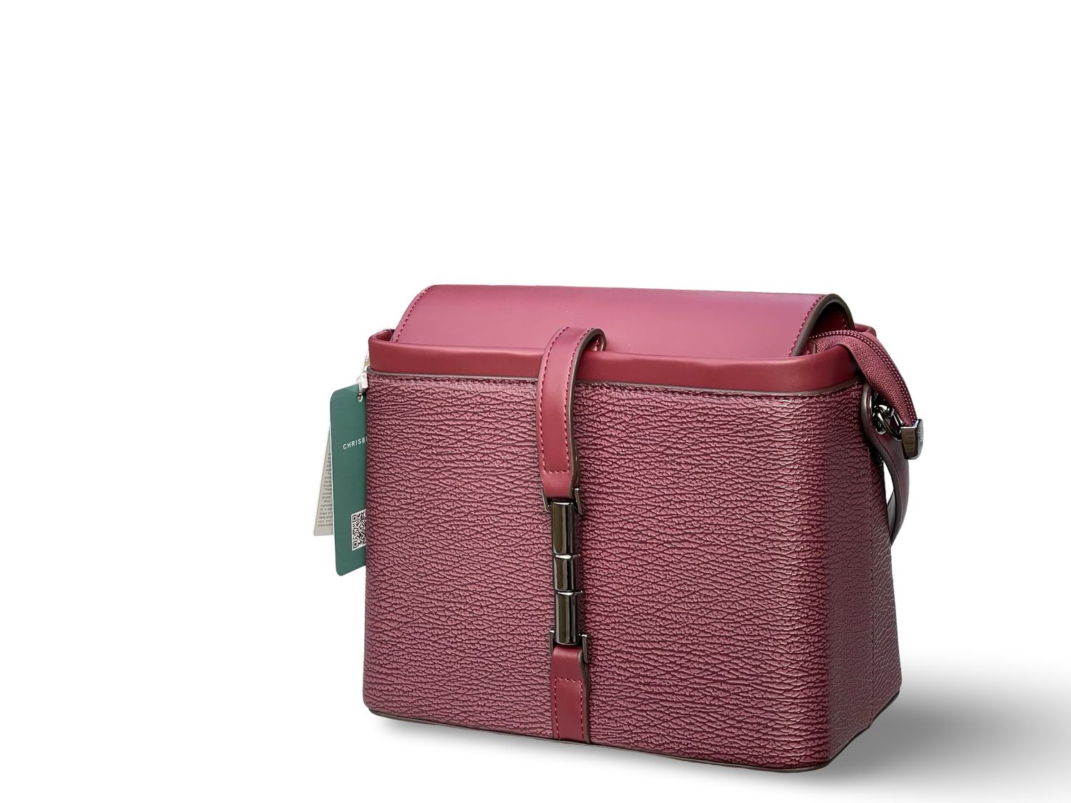 Chrisbella Sculpted Elegance Crossbody Bag – Burgundy