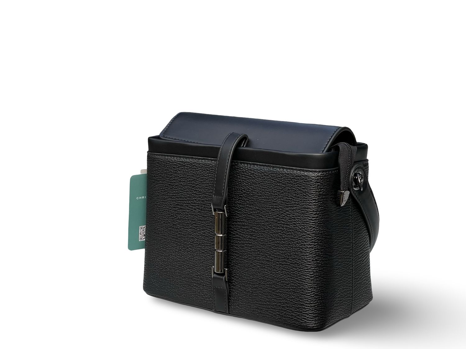 Chrisbella Sculpted Elegance Crossbody Bag - Black