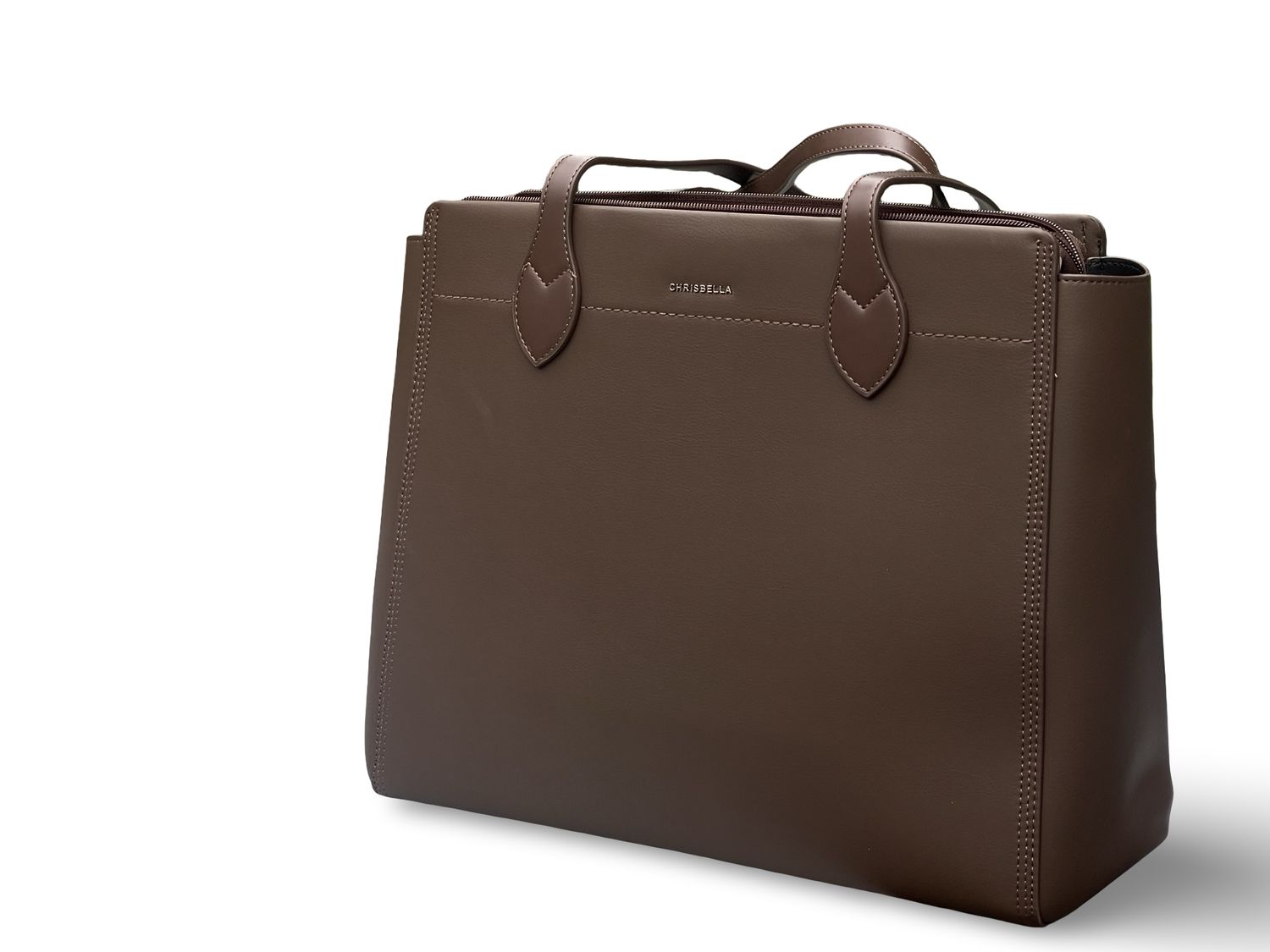 Chrisbella Oversized Executive Tote Deep Coffee Laptop Handbag
