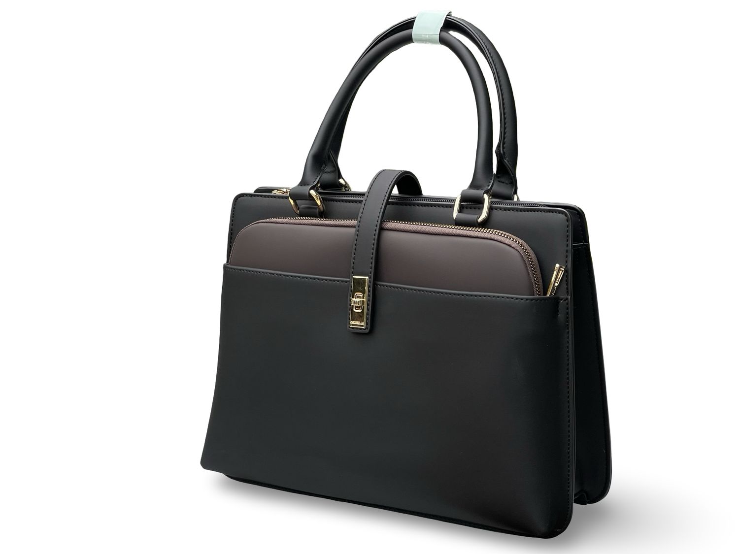 Chrisbella Structured Office Black Tote Bag