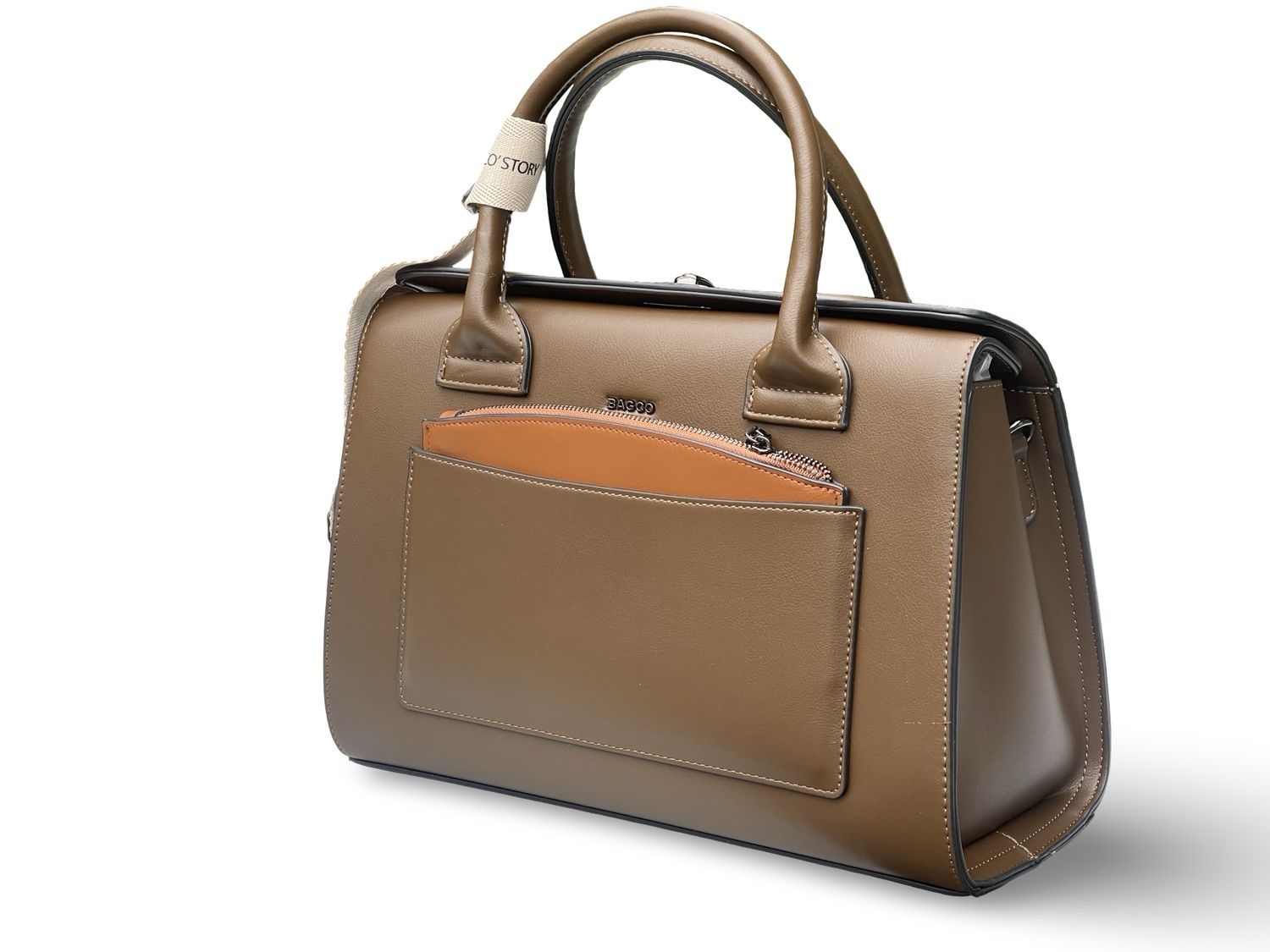 BAGCO Executive Structured Top Handle Handbag – Deep Coffee