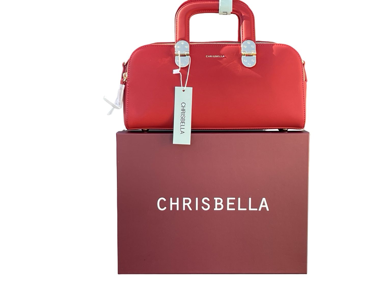 CHRISBELLA Luxe Gift-Ready Top Handle Bag – Red