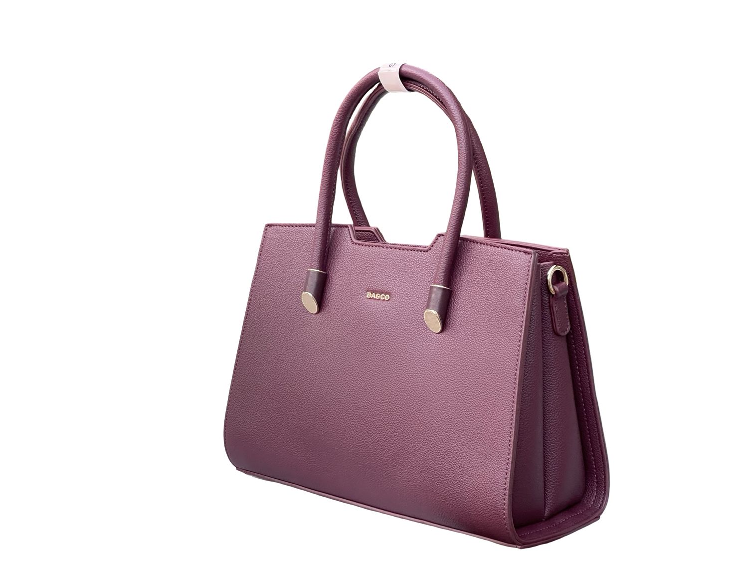 BAGCO Structured Leather Top‑Handle Tote – Burgundy