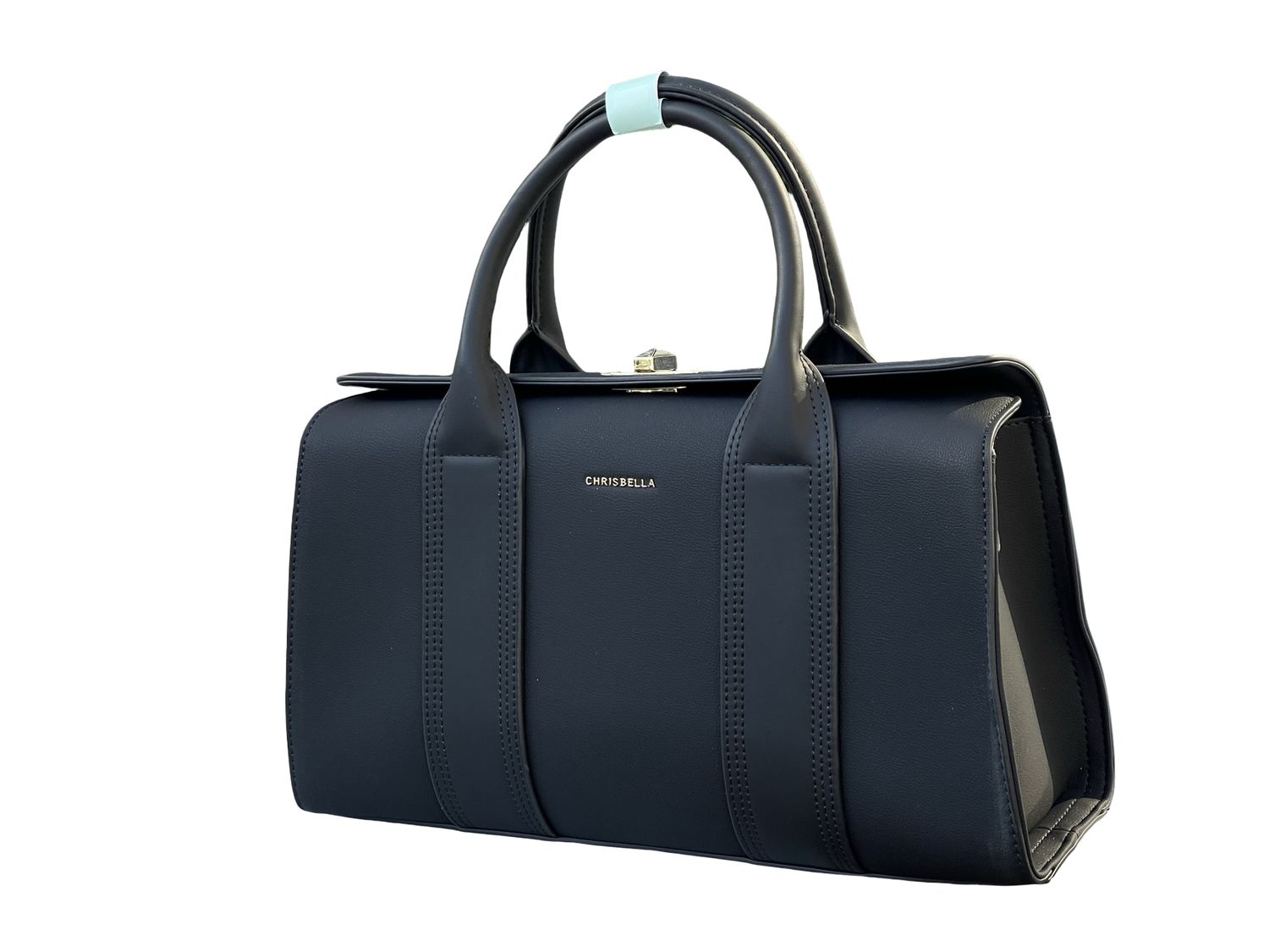 CHRISBELLA Statement Barrel Tote –Black
