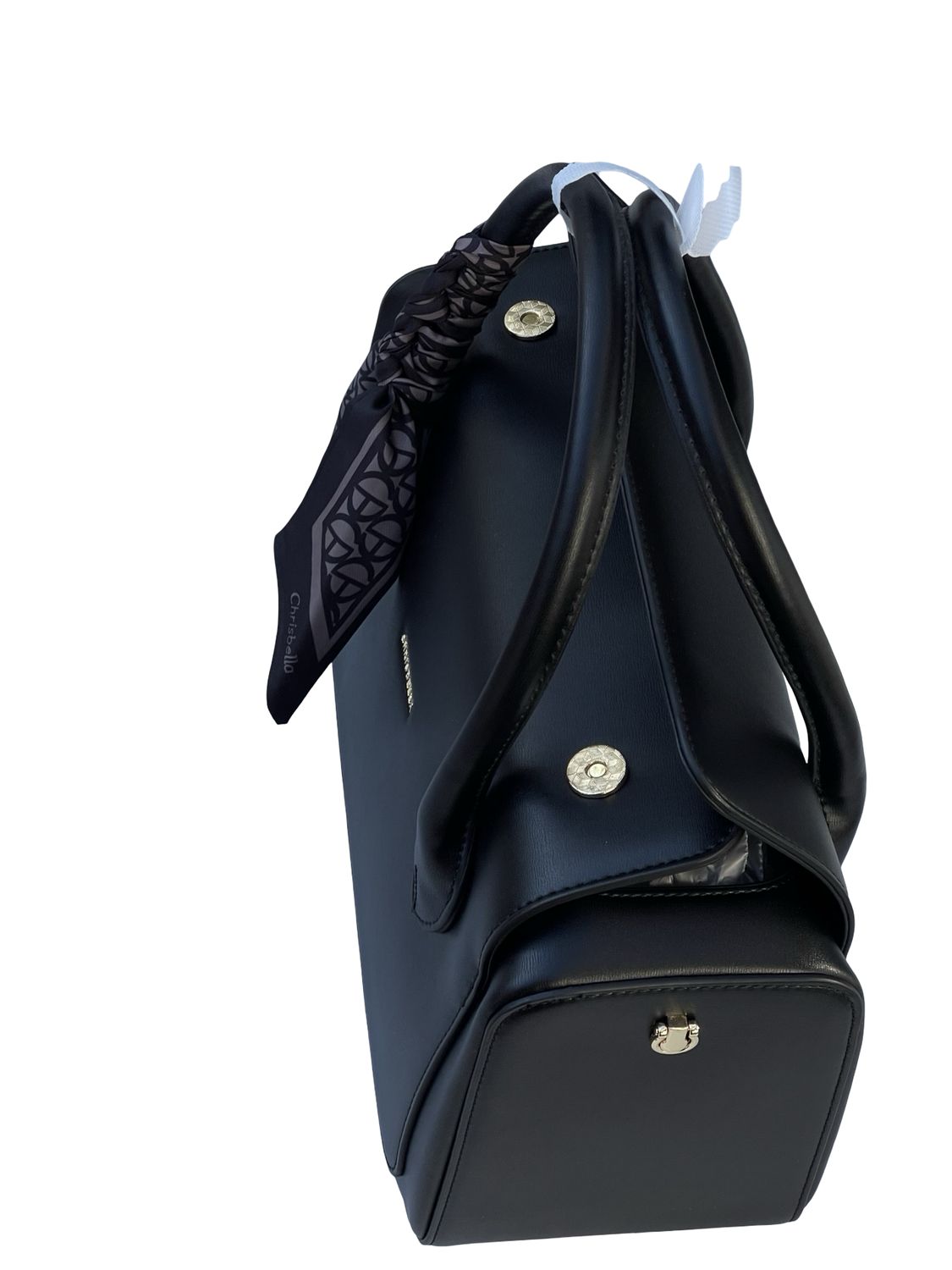 CHRISBELLA Statement Barrel Tote –Black