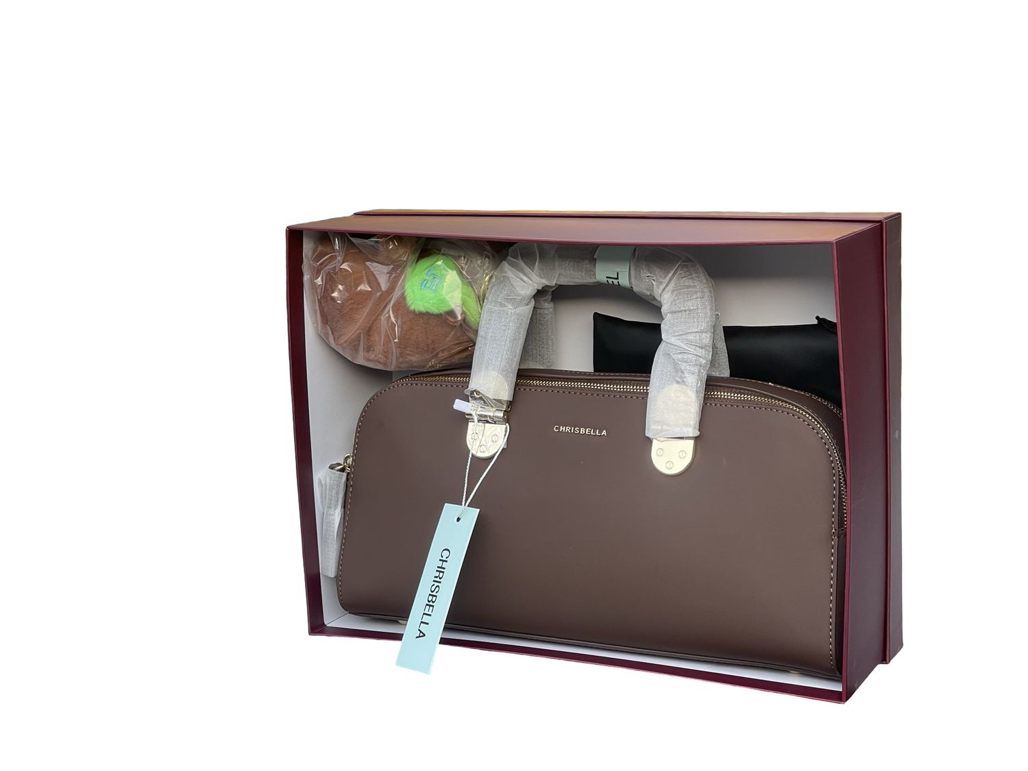 CHRISBELLA Luxe Gift-Ready Top Handle Bag – Brown