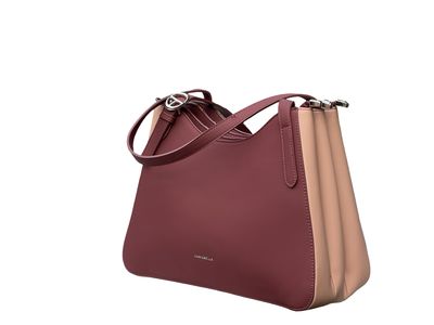 CHRISBELLA Contemporary Panel Tote Bag – Burgundy