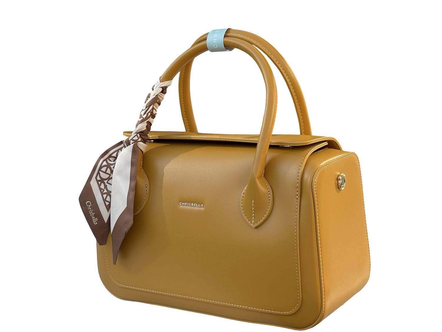 CHRISBELLA Statement Barrel Tote –Mustard