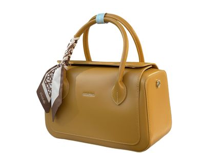 CHRISBELLA Statement Barrel Tote –Mustard