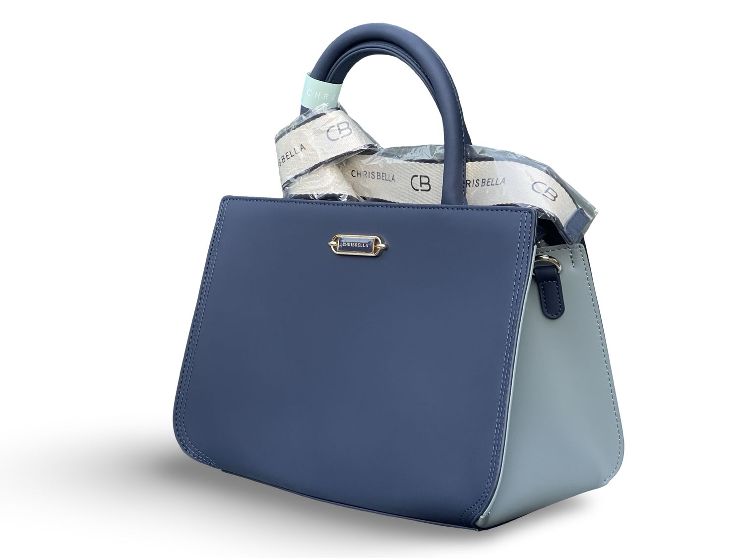 CHRISBELLA Signature Luxe Blue Handbag