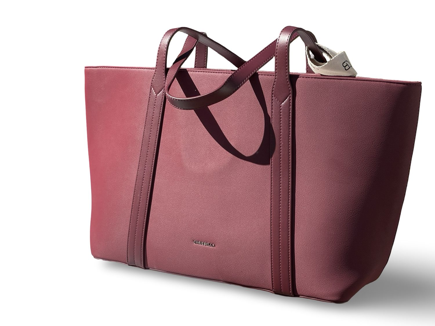 Chrisbella Oversized Executive Tote Burgundy Laptop Handbag