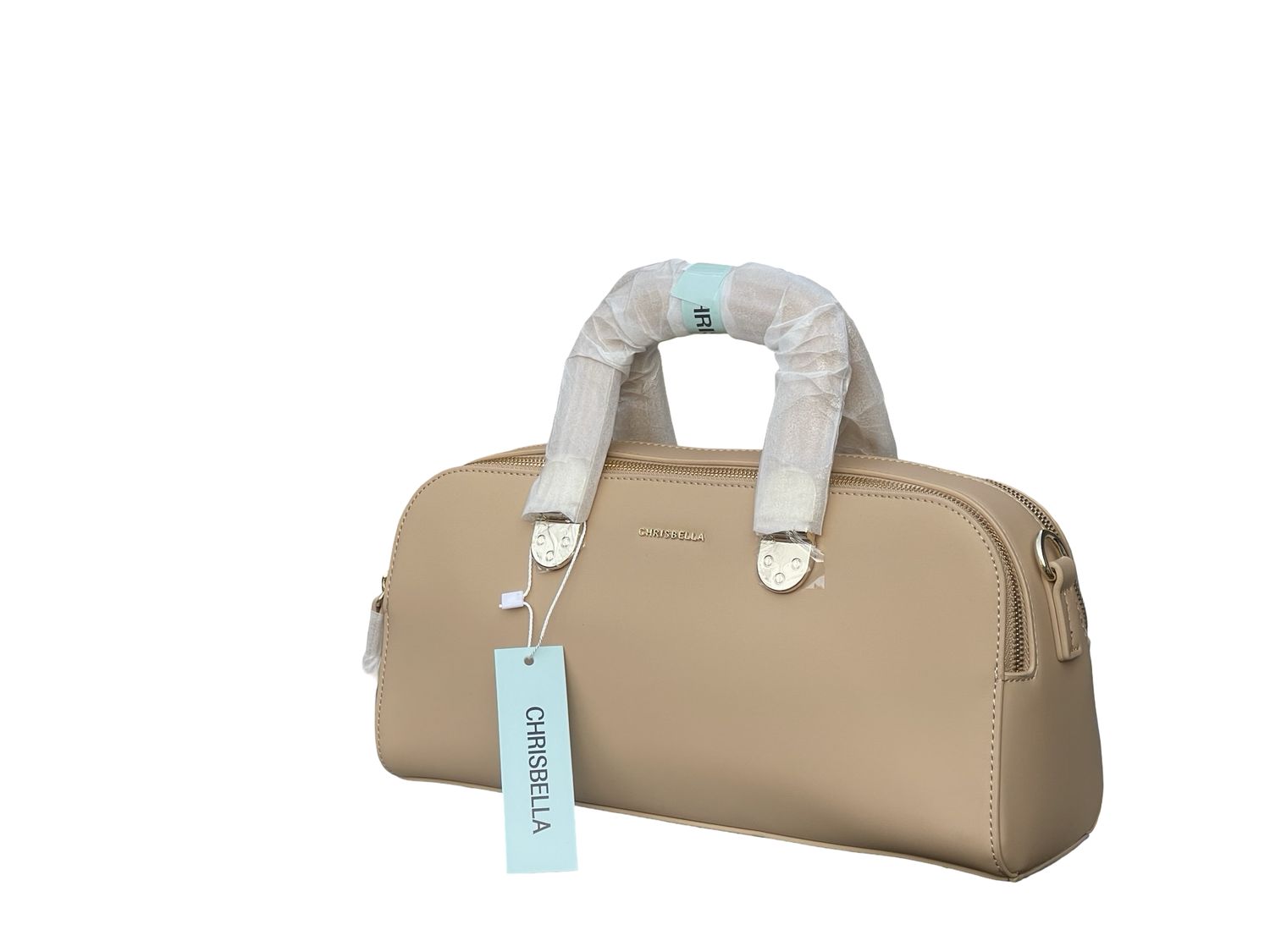 CHRISBELLA Luxe Gift-Ready Top Handle Bag – Beige