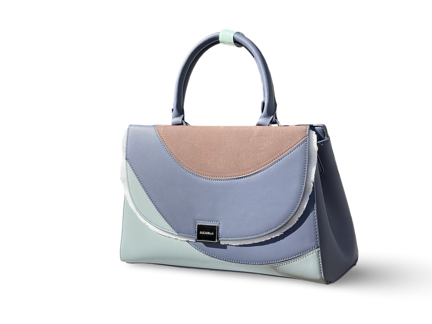 The Chrisbella Celeste Colourblock Top-Handle Handbag - Soft Powder Blue