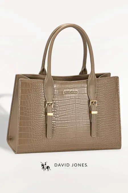 David Jones Taupe Handbag DJ170A