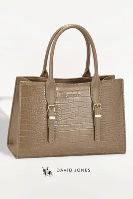 David Jones Taupe Handbag DJ170A