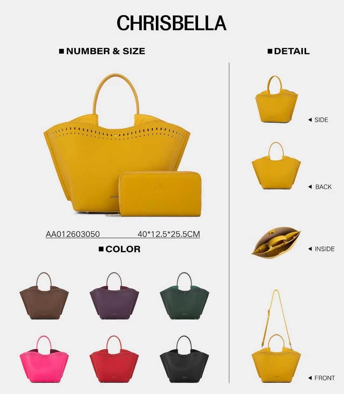 Chrisbella Signature Tote Bag &amp; Wallet Set