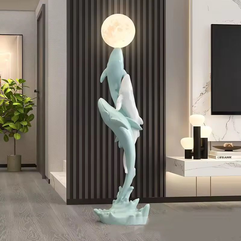 Dolphin Moon Floor Lamp