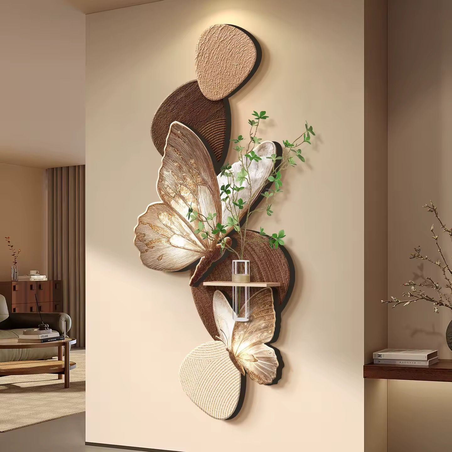 Luxe Butterfly Wall Décor Shelf