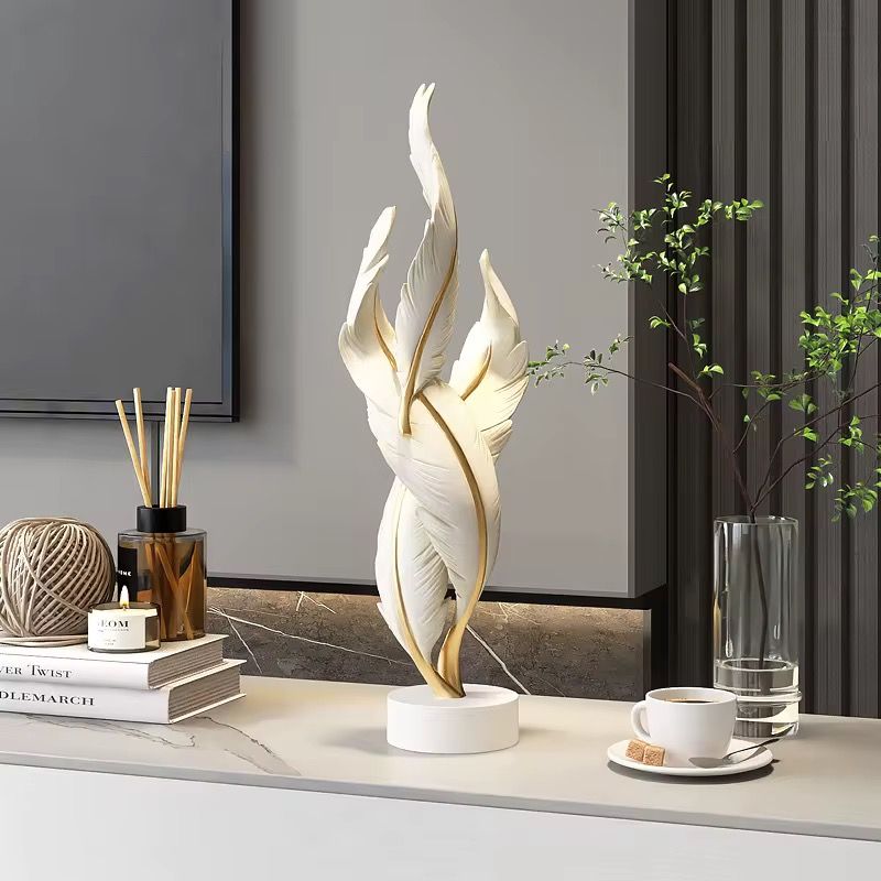 Golden Feather Sculpture