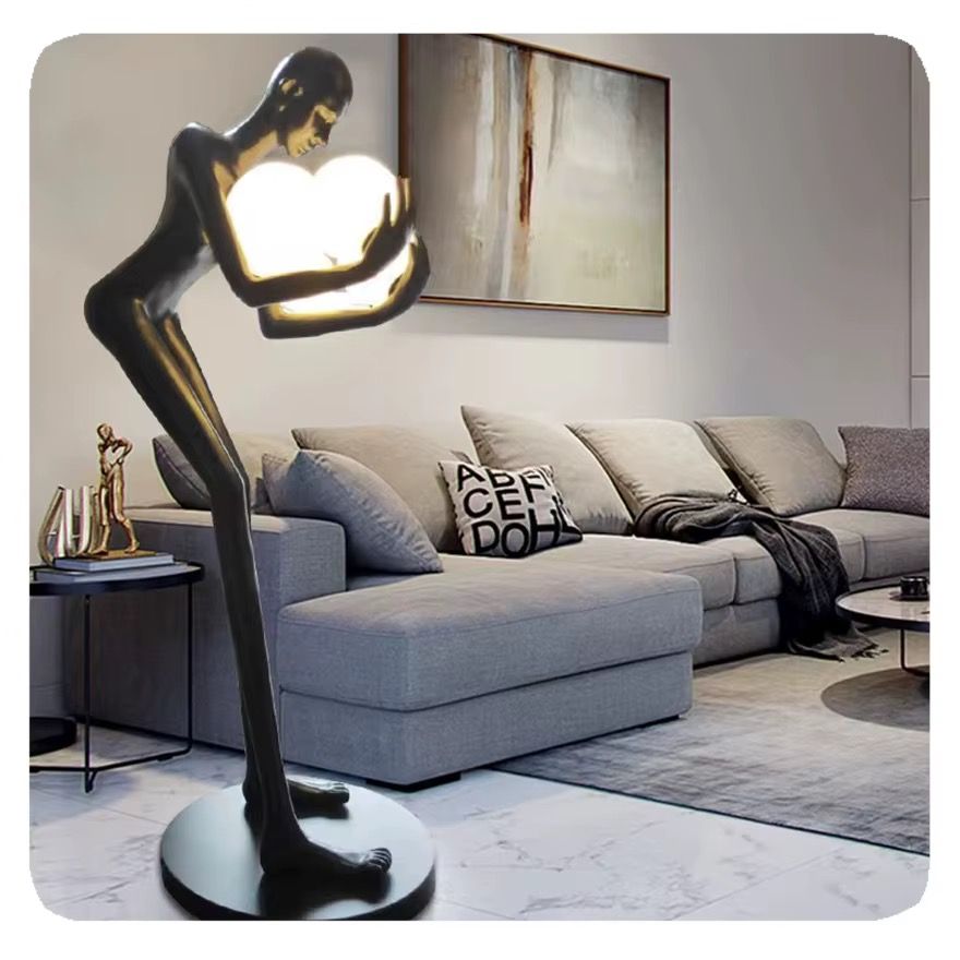 Modern Nordic "Light Bearer" Humanoid Resin Floor Lamp
