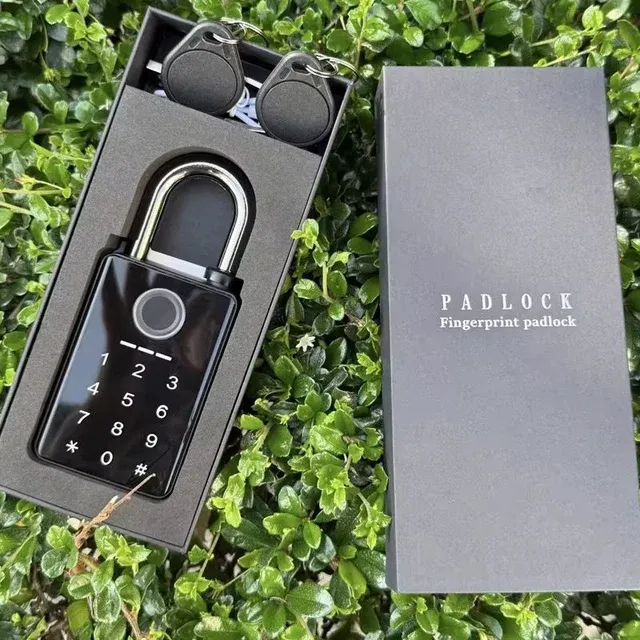 Smart Padlock with Fingerprint, Keypad &amp; App- Black