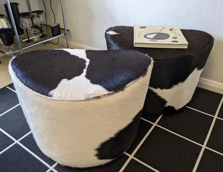STOCKHOLM Pouffe, Delikat White/black